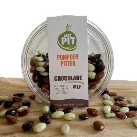 Met PIT, pompoenpitten chocolade mix
