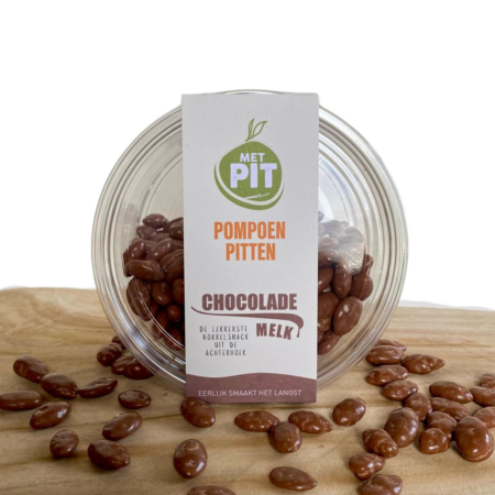 Met PIT, pompoenpitten melk chocolade